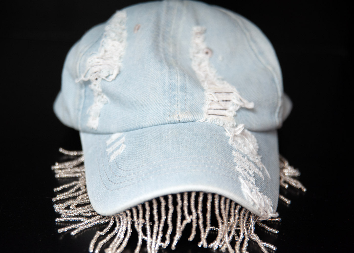 Baseball hat  with pending  rose crystal, adjustable stripe