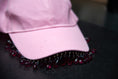 Load image into Gallery viewer, Baseball hat  with pending  rose crystal, adjustable stripe

