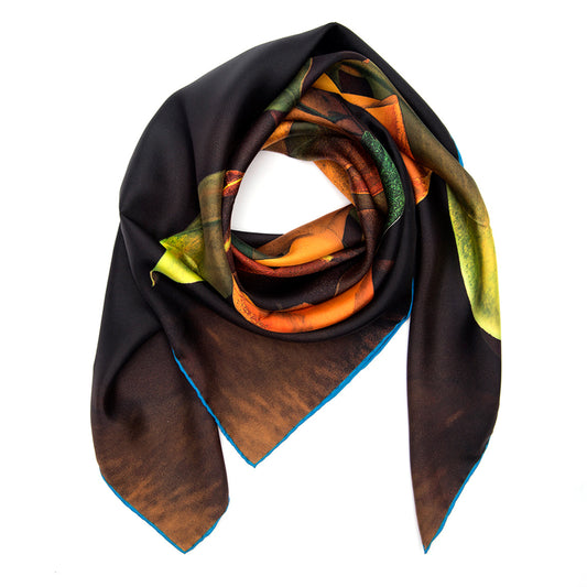 “Orange Rain“ Silk Scarf