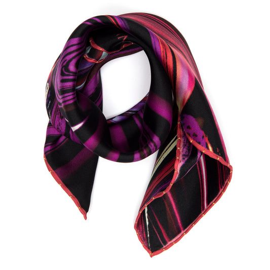 "Lily Art Deco" Neck Silk Scarf - Parisian Elegance for Modern Dandy