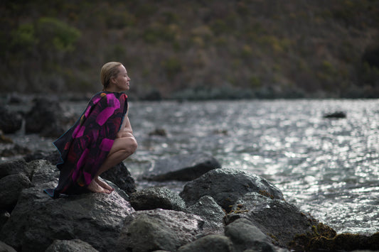 Japanese inspiration "Kawai" Silk scarf