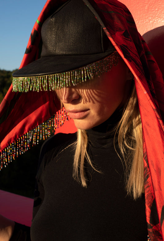 Baseball hat  with pending  rose crystal, adjustable stripe